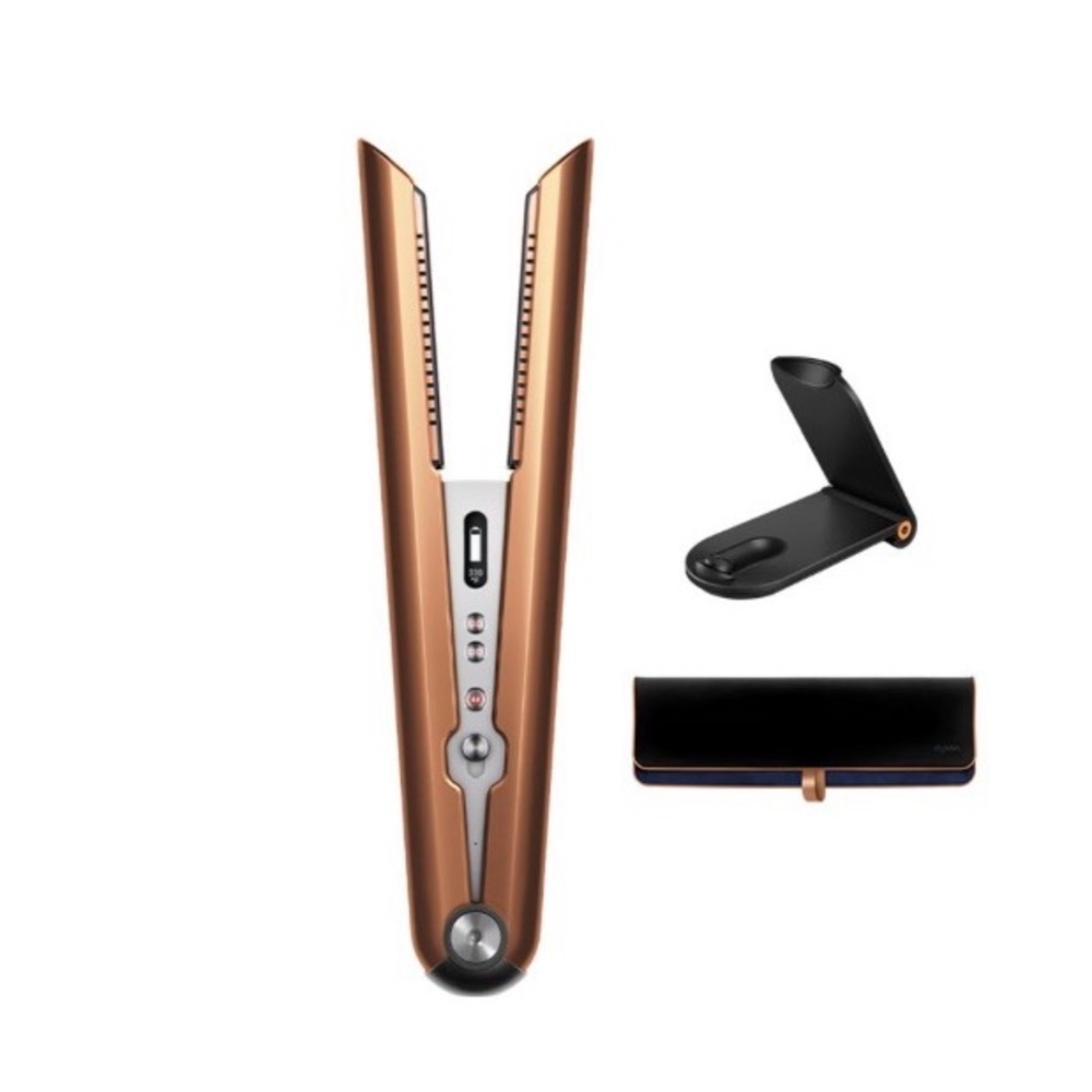 Copper Hair Straightener Flat Iron with Folding Case